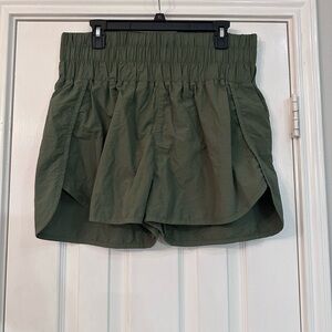 Zenana Outfitters High Waist Green Wind Shorts